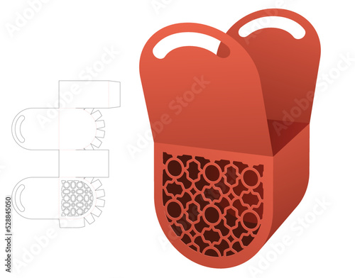 packaging box die cut template and 3D mockup