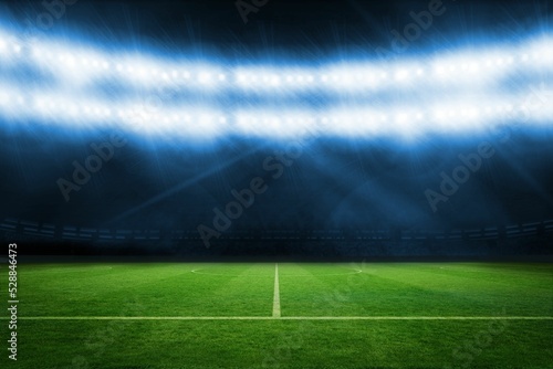 Football pitch under blue lights © vectorfusionart