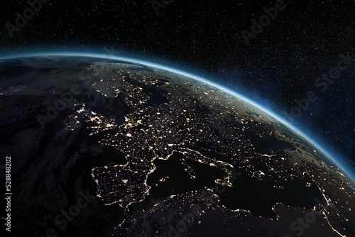 Illuminated planet Earth