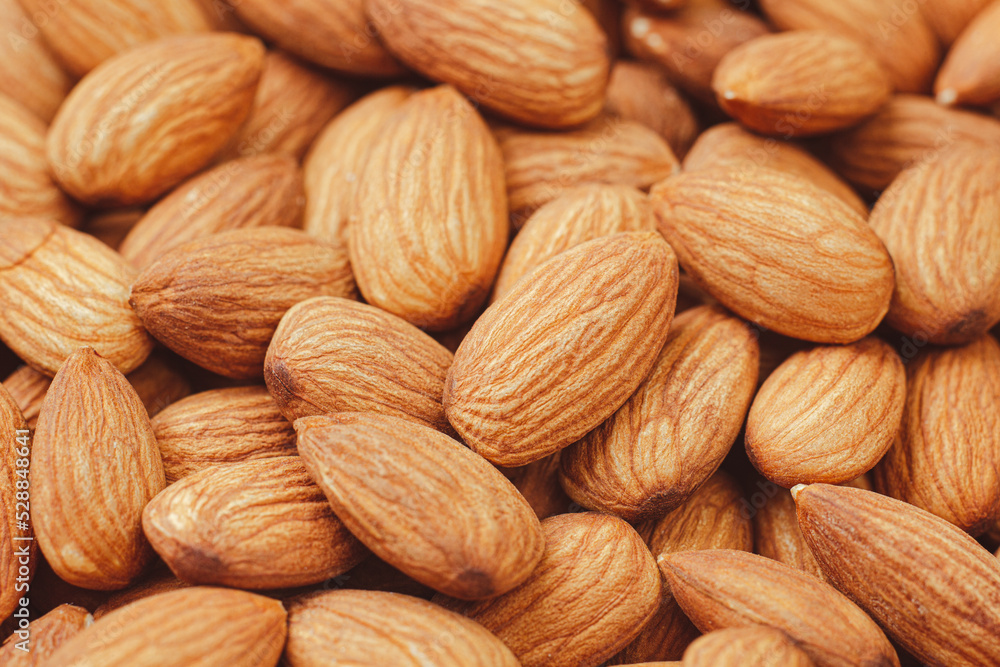 Pile of almond nuts with close up shot. Pile of almond nuts with close up shot.