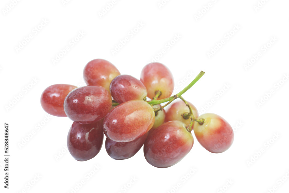 Red grapes isolated on transparent background.