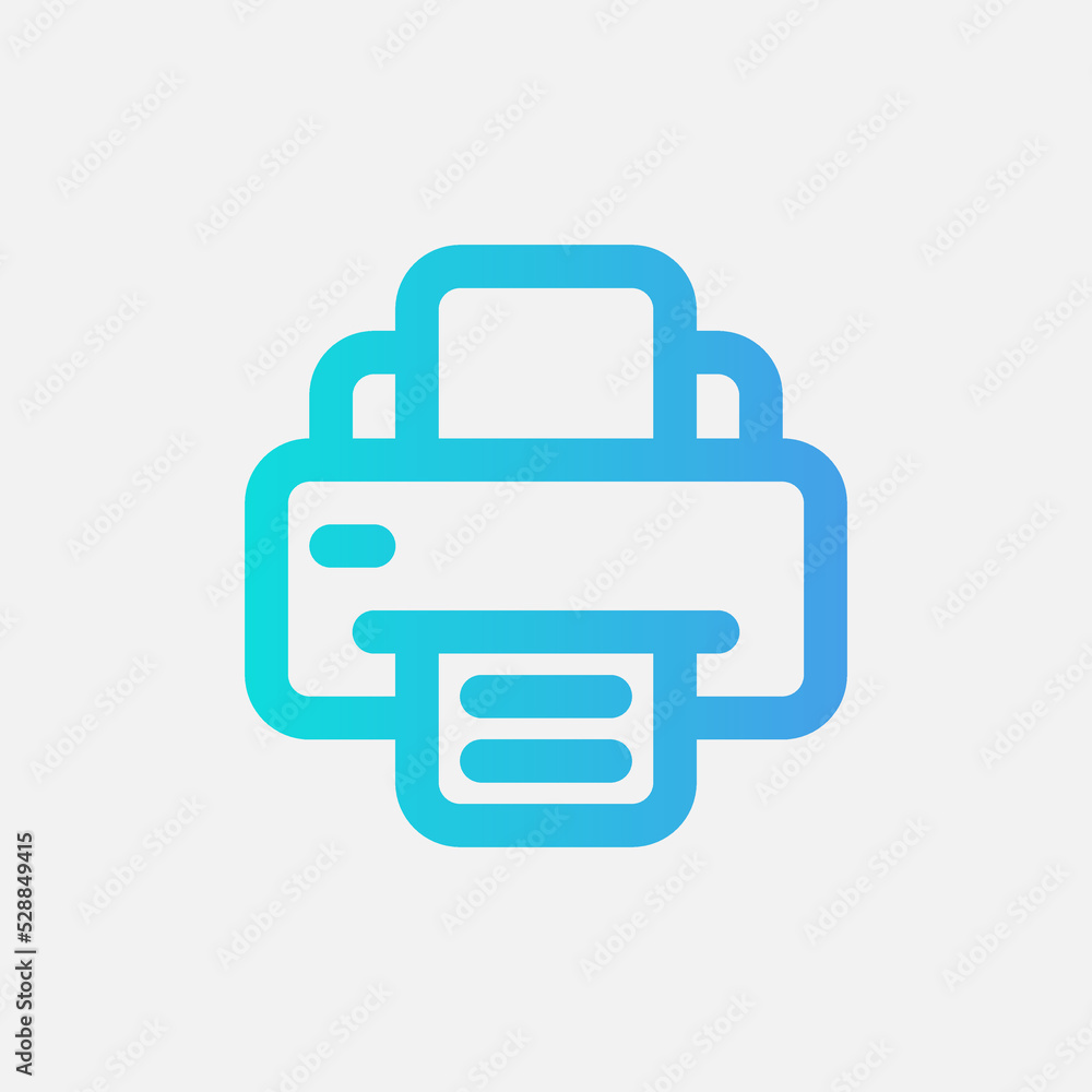 Printer icon in gradient style about user interface, use for website mobile app presentation Printer icon in gradient style about user interface, use for website mobile app presentation