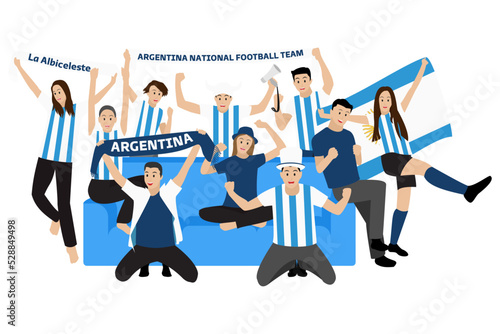 Cheerful Football Fans From Argentina