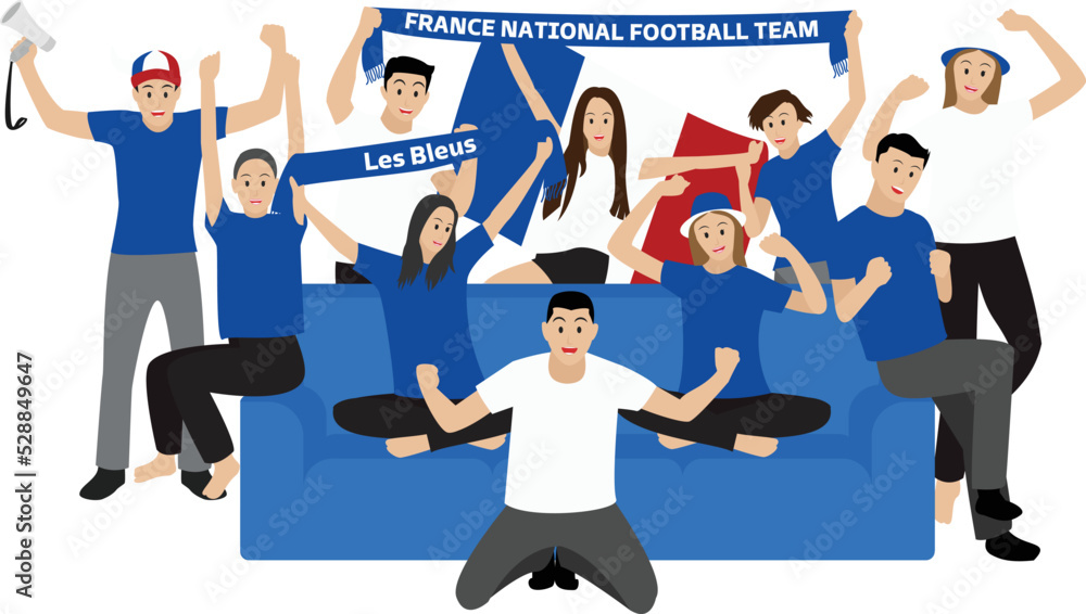 France Football Fans Watching TV