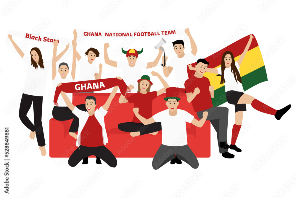 Obraz premium Cheerful Football Fans From Ghana