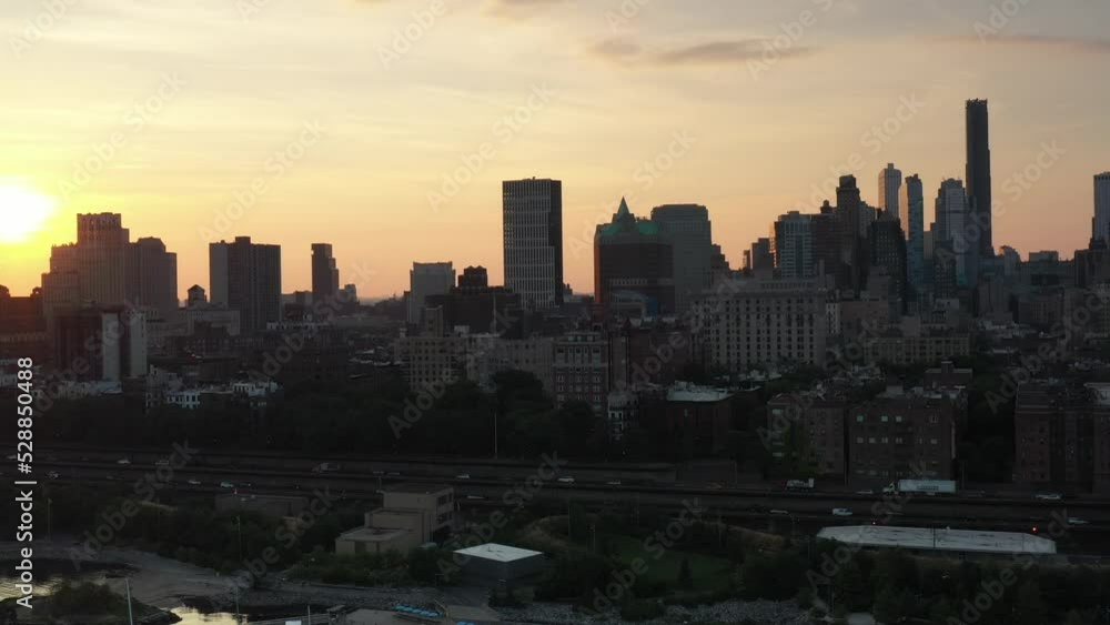 Aerial view of Brooklyn at sunrise Aerial view of Brooklyn at sunrise
