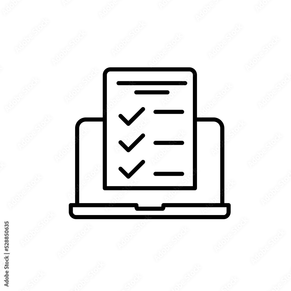Online Exam, taking Test line icon. Simple element illustration. Online Exam, taking Test concept outline symbol design. Online Exam, taking Test line icon. Simple element illustration. Online Exam, taking Test concept outline symbol design.