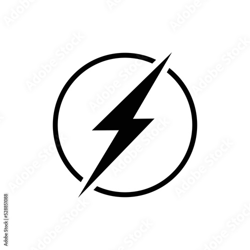 electricity power symbol or icon vector design template, high voltage electric shock danger sign illustration