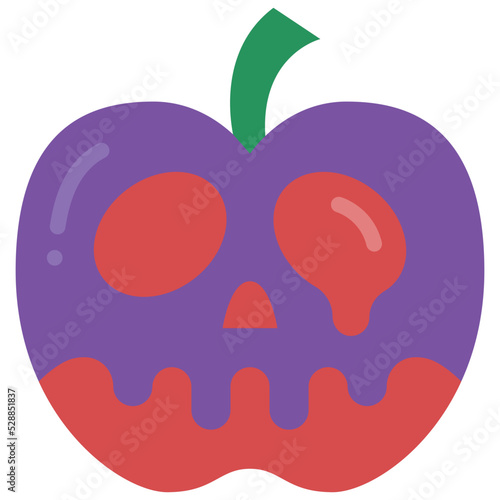 poison apple flat icon
