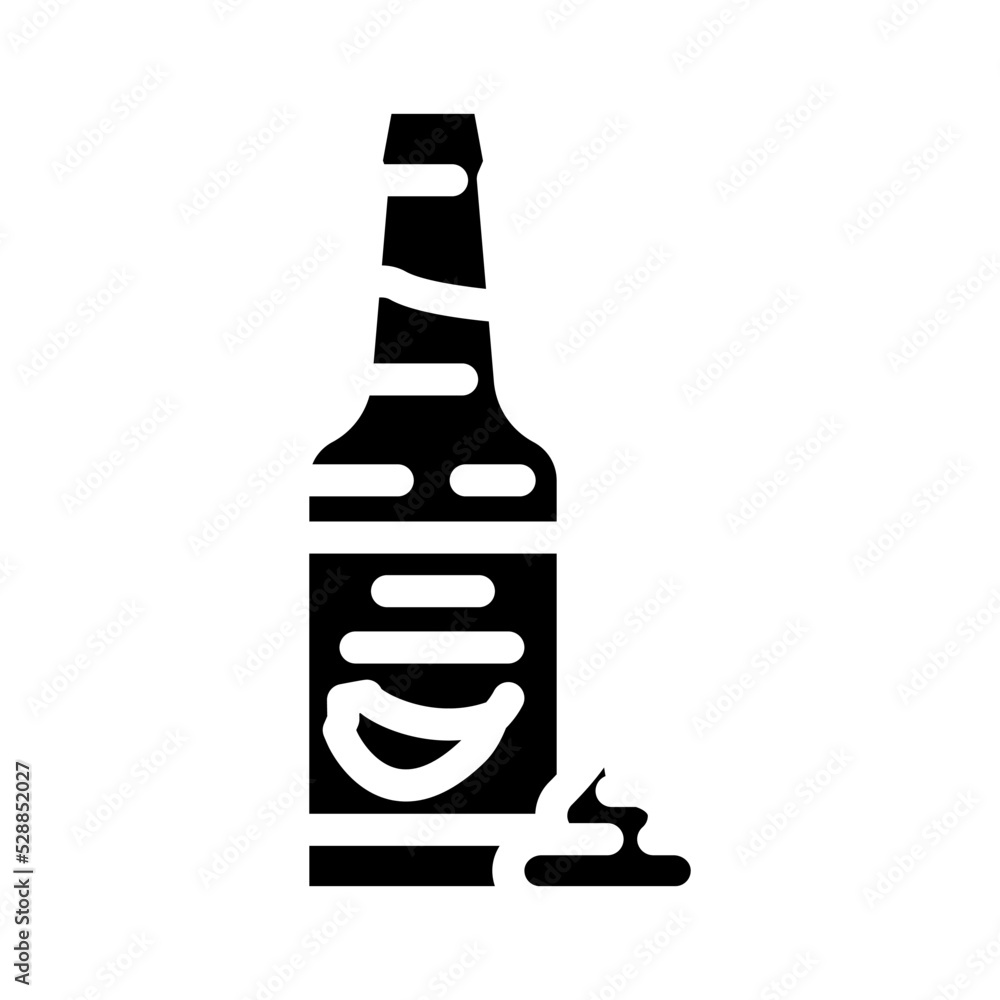 spicy garlic sauce glyph icon vector. spicy garlic sauce sign. isolated symbol illustration