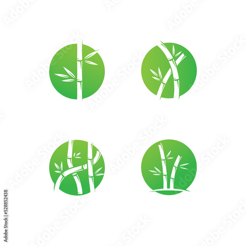 Free Download bamboo logo with green leaves vector illustration template - GFXLoad