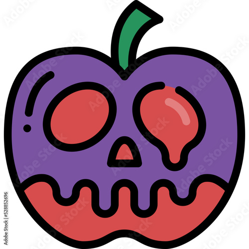 poison apple filled outline icon