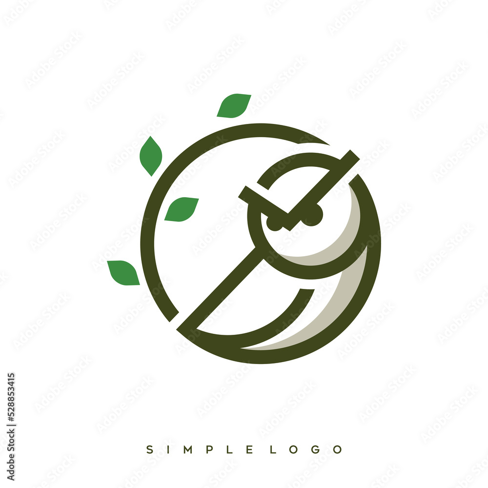 Owl logo standing on a tree. Logos are available in vector form. Linear style. Owl logo standing on a tree. Logos are available in vector form. Linear style.