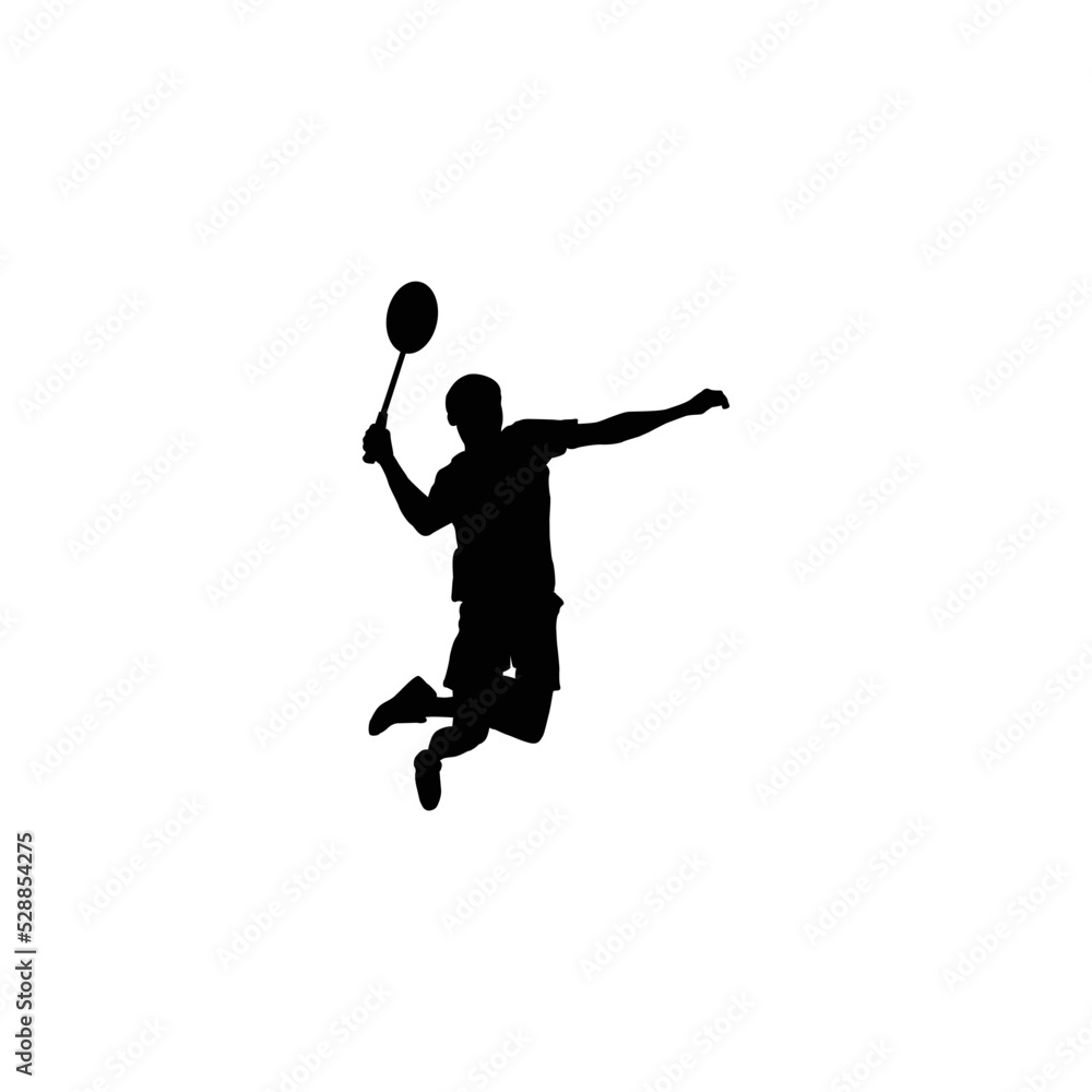 badminton jump smash logo Stock Vector Adobe Stock
