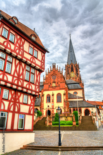 St. Peter and Alexander Church and traditional house in Aschaffenburg - Bavaria  Germany