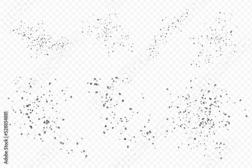 Set breakdown of small rocks. Pieces of small rocks.