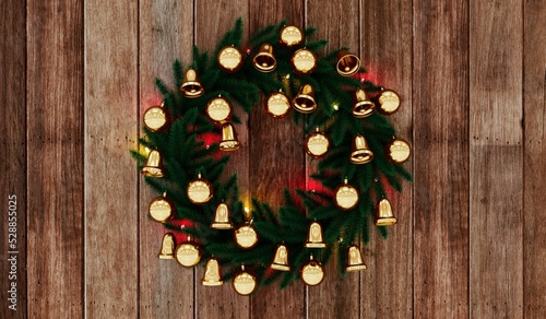 Christmas wreath hanging on...