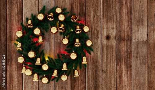 Christmas wreath hanging on...