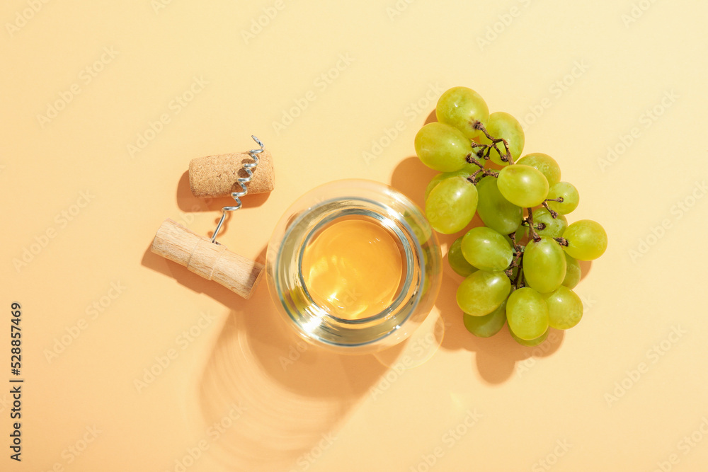 Concept of delicious alcohol drink, wine, top view