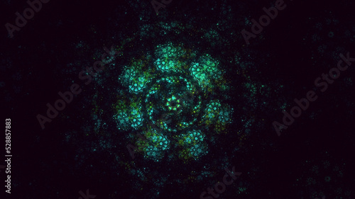 3D rendering abstract multicolor fractal light background