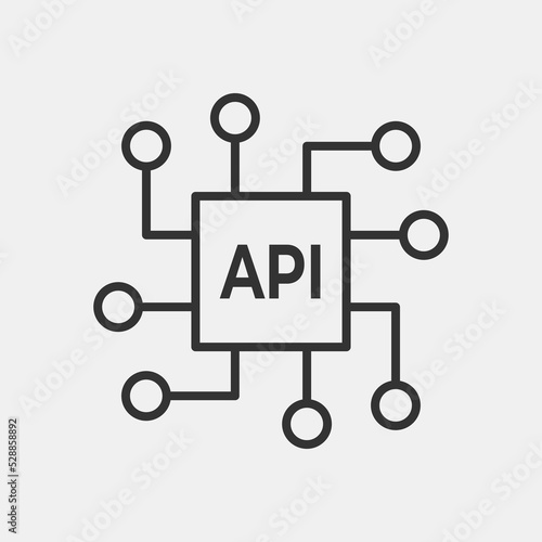 API line icon on white background. Vector illustration.