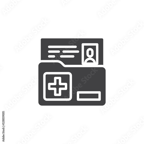 Medical record folder vector icon