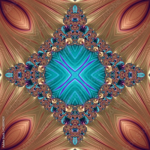 Elegant Seamless Repeating Fractal Art Pattern Tile