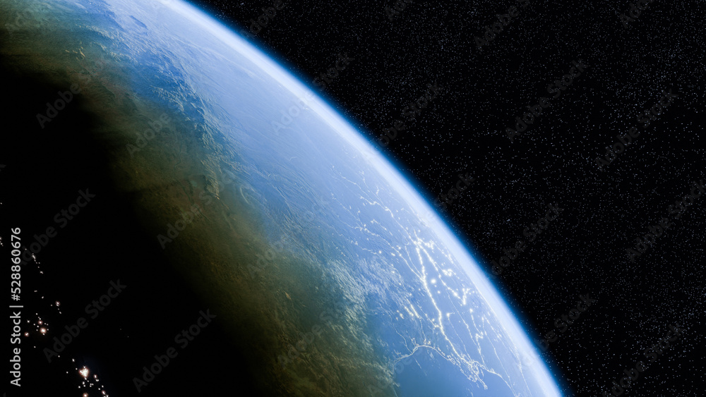 3d illustration. planet earth in the space - elements of this image furnished by NASA