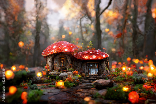 Photo Amazing cute mushroom house