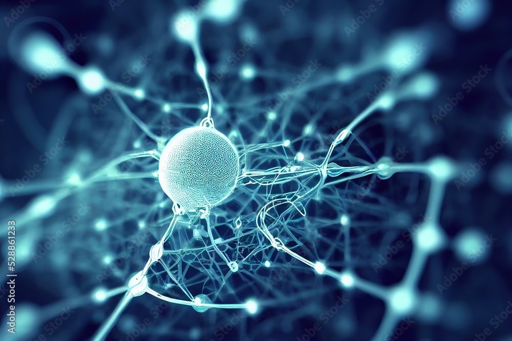 Artificial intelligence and neural network concept. High technology ...
