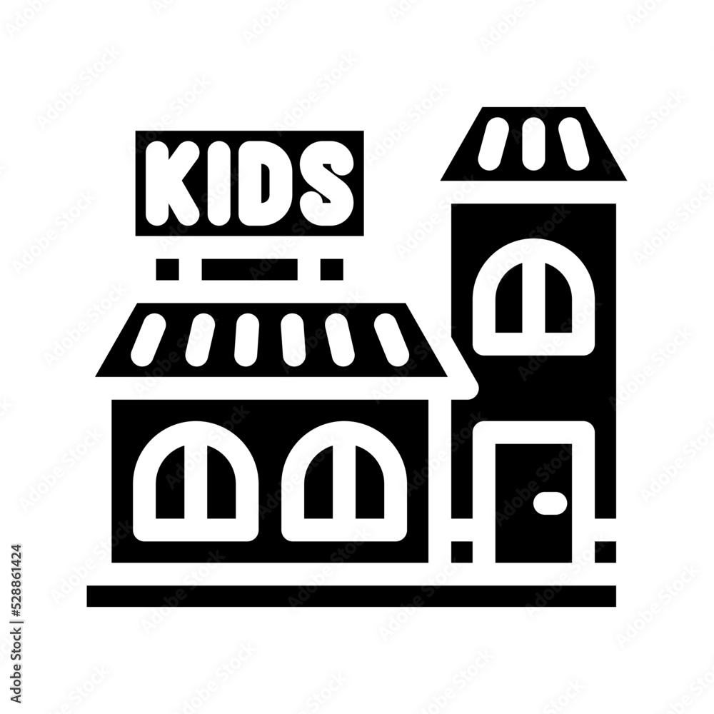 kindergarten kid leisure glyph icon vector. kindergarten kid leisure sign. isolated symbol illustration