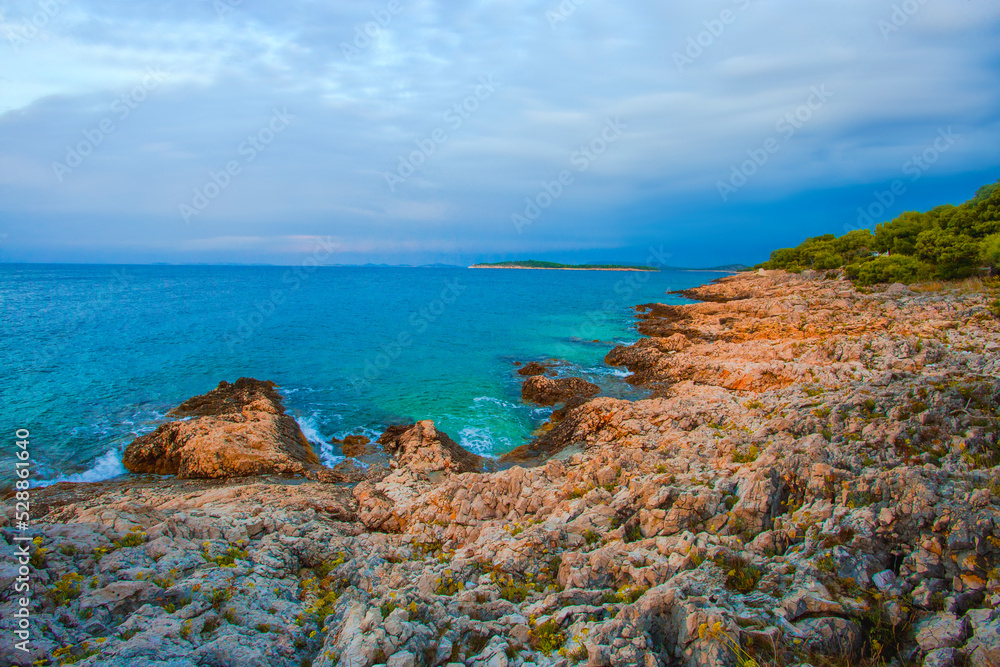 Croatia, Europe, adriatic sea, Zadar region, scenic coast  between Primosten and Sibenik, ...exclusive - this image sell only Adobestock