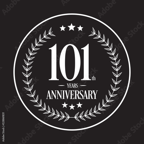 Luxury 101st years anniversary vector icon, logo. Graphic design element