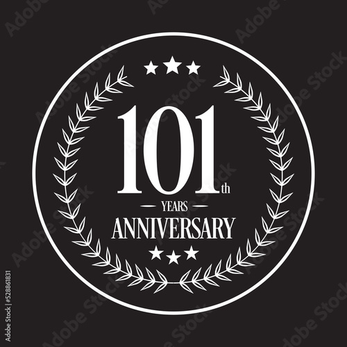 Luxury 101st years anniversary vector icon, logo. Graphic design element photo