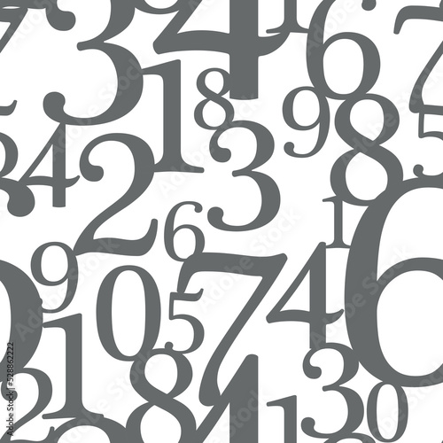 numbers on white background with seamless pattern.