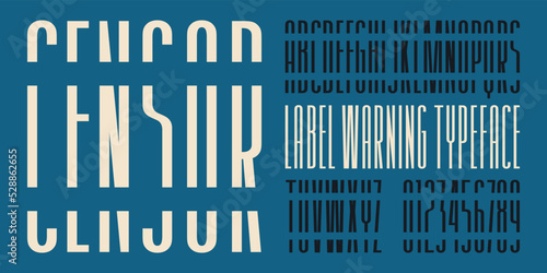 Extra condensed cross out sans serif font