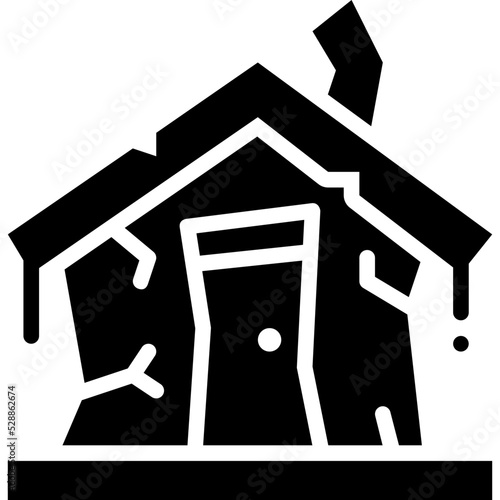 abandoned house solid icon