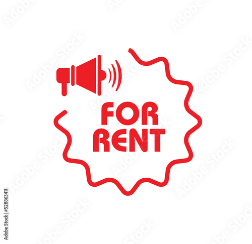 red for rent vector sign 