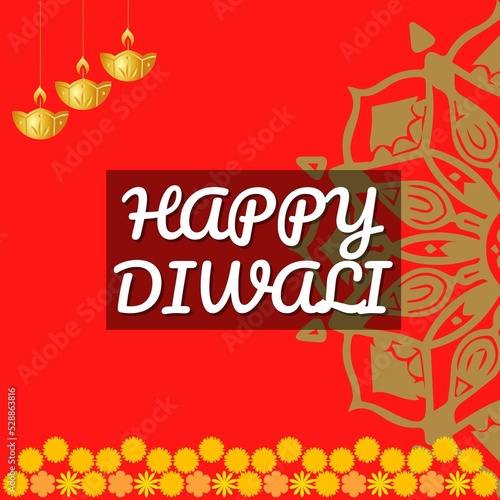 Creative illustration design for social media templates to celebrate Diwali on 24th October. This design is also suitable for graphic resources.