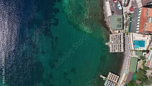 Assos Antique Port Drone Video, Behramkale Canakkale, Turkey photo