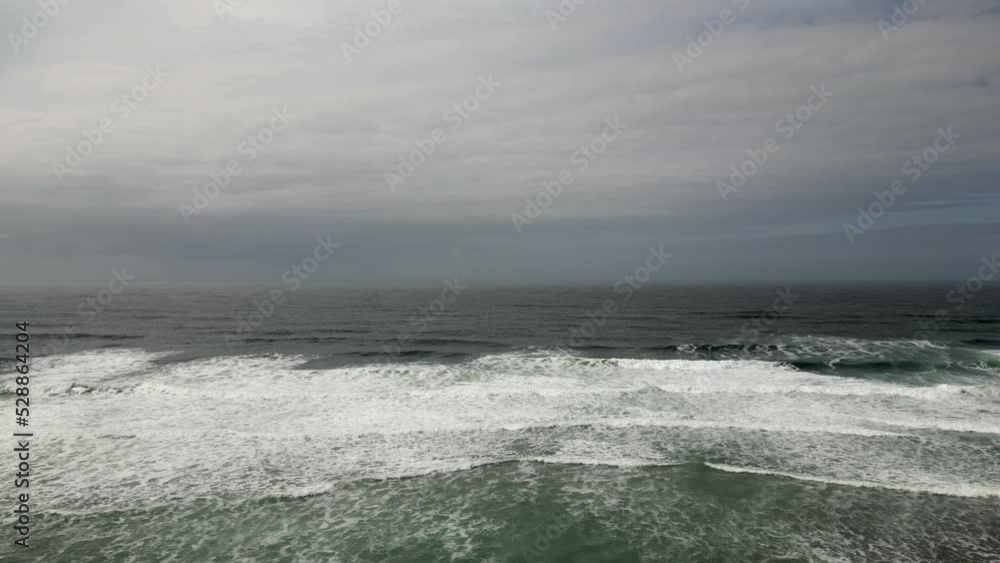 Aerial drone shot of the ocean in the Oregon coast. Aerial drone shot of the ocean in the Oregon coast.