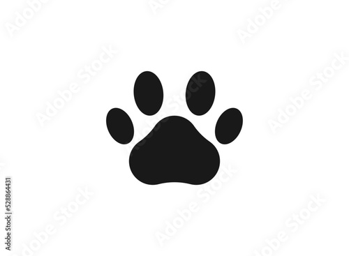 paw icon animal black vector illustration.