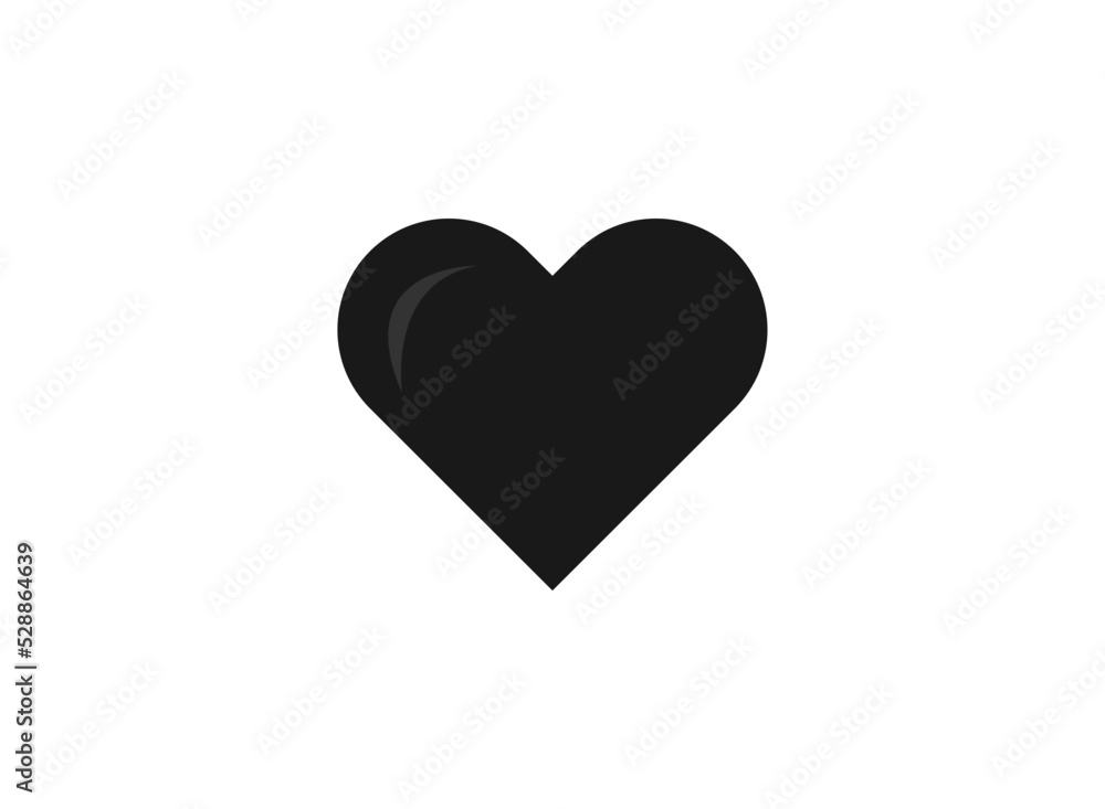 Heart Icon Vector. Perfect Love symbol. Valentine's Day sign, emblem isolated on white background with shadow, Flat style for graphic and web design.