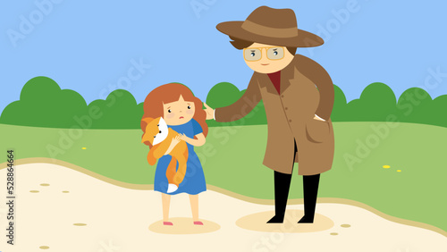 stranger talking to little girl