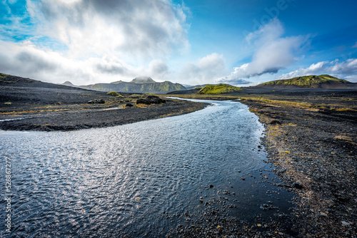 river in the mountains, Iceland