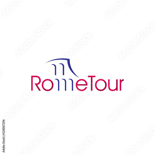 Colosseum Tour logo icon with typography design. Vector logo template. 