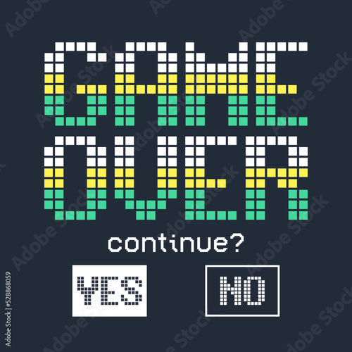Game over typography for print t shirt. Vector illustration.
