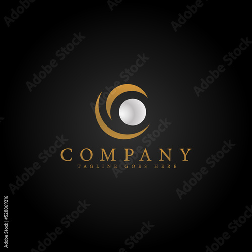 Spherical beautiful shiny pearl with transparent glares and highlights. Pearl Realistic Illustration vector logo template