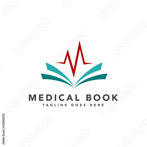 Medical book icon template, Medical Book library illustration vector logo template 