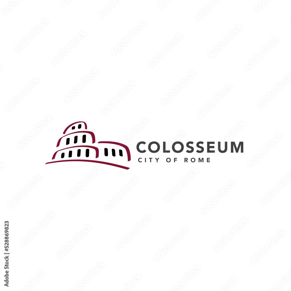 Colosseum tour and travel logo icon design template, vector design.